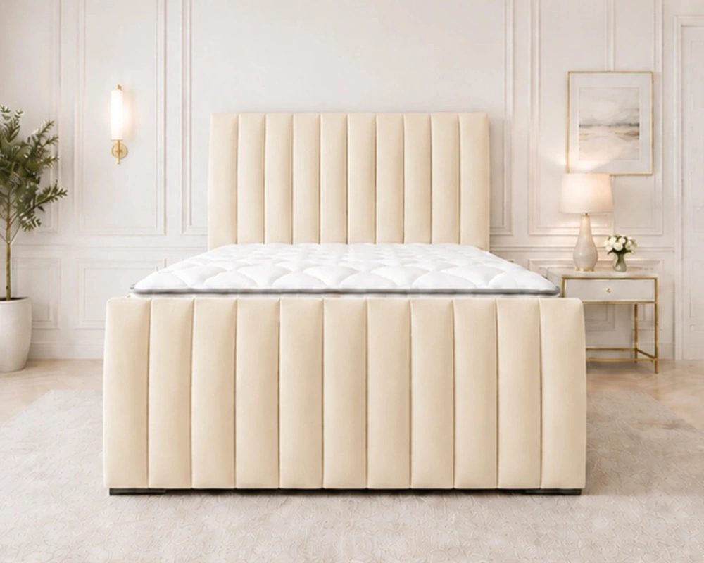 King Size Bed with Mattress – Panel Line King Size Bed with Mattress - Image 2