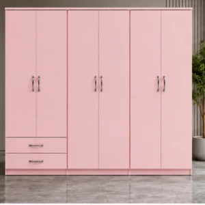 6 Door Large Storage Wardrobe with 2 Bottom Drawers