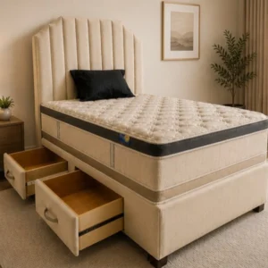 King Size Divan Bed - King Size Divan Bed with Mattress & Drawers