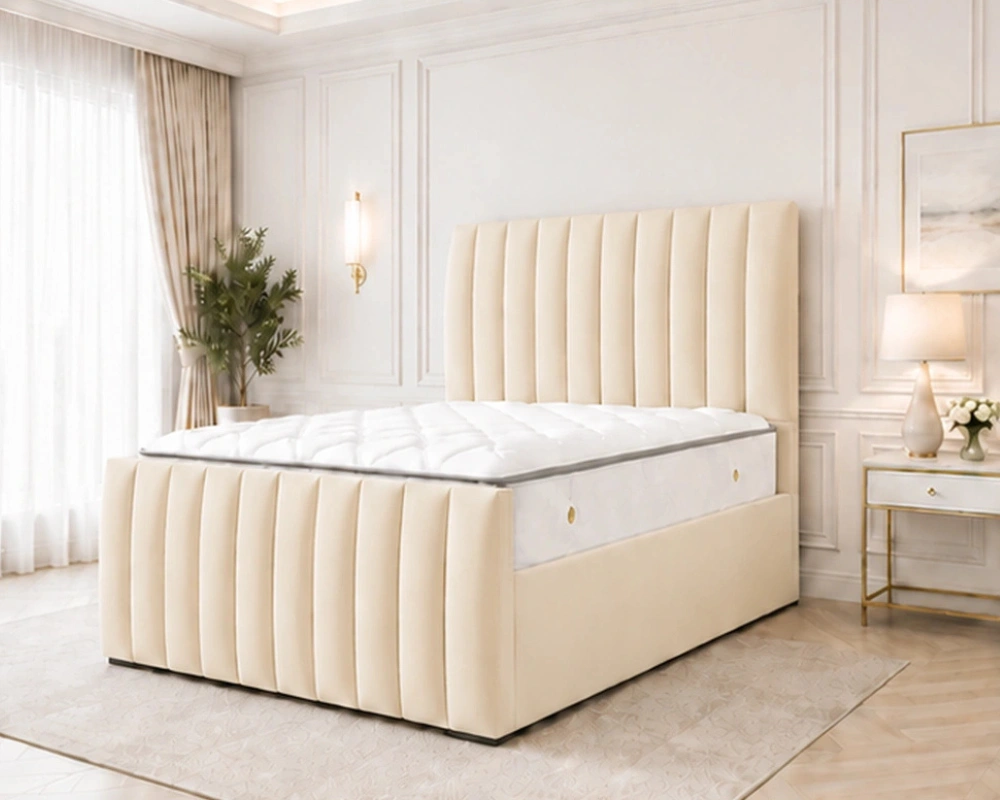 King Size Bed with Mattress – Panel Line King Size Bed with Mattress - Image 4