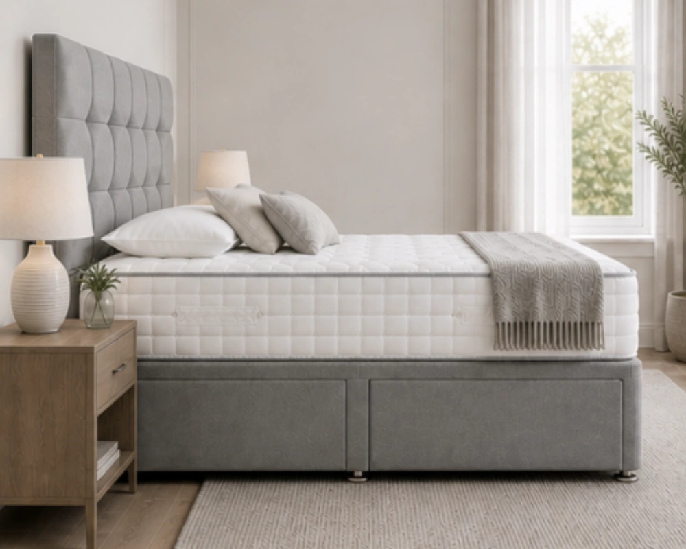 Double Divan Bed with Modern - Double Bed Frame with Mattress Included - Image 3