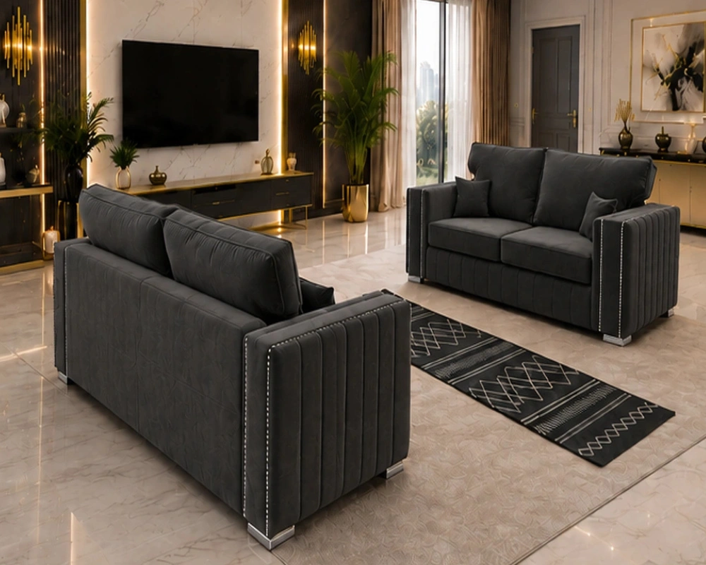 Charcoal 3+2 Seater Sofa Set – Contemporary Comfort with a Premium Loo - Image 3