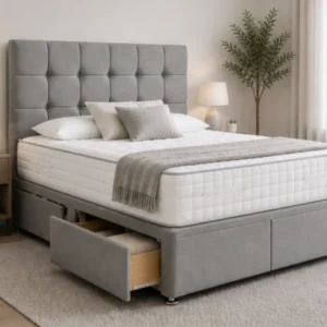 Double Divan Bed with Modern - Double Bed Frame with Mattress Included