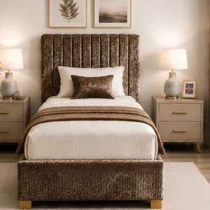 Cocoa Brown Divan Bed – 3ft - 90 × 190 cm with Mattress & Storage