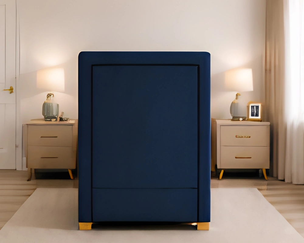 Cobalt Blue Divan – 3ft - 90 × 190 cm with Mattress Included - Image 4