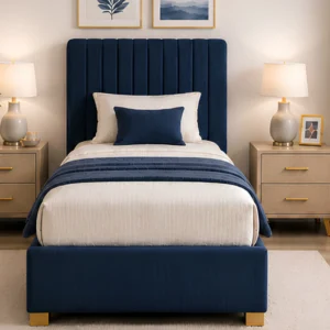 Cobalt Blue Divan – 3ft - 90 × 190 cm with Mattress Included