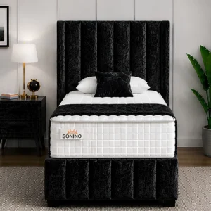 Noir Single Divan – Statement Headboard with Comfortable Mattress Included