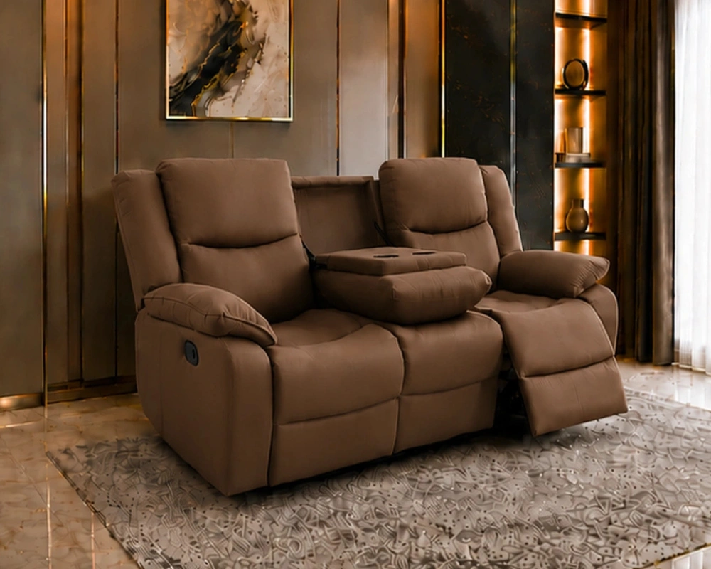 Roma 3 Seater Recliner Sofa Walnut - Luxury 3 Seater Reclining Sofa - Image 2
