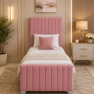 Single Panel Line Bed – 90 x 190 cm Bed with Mattress