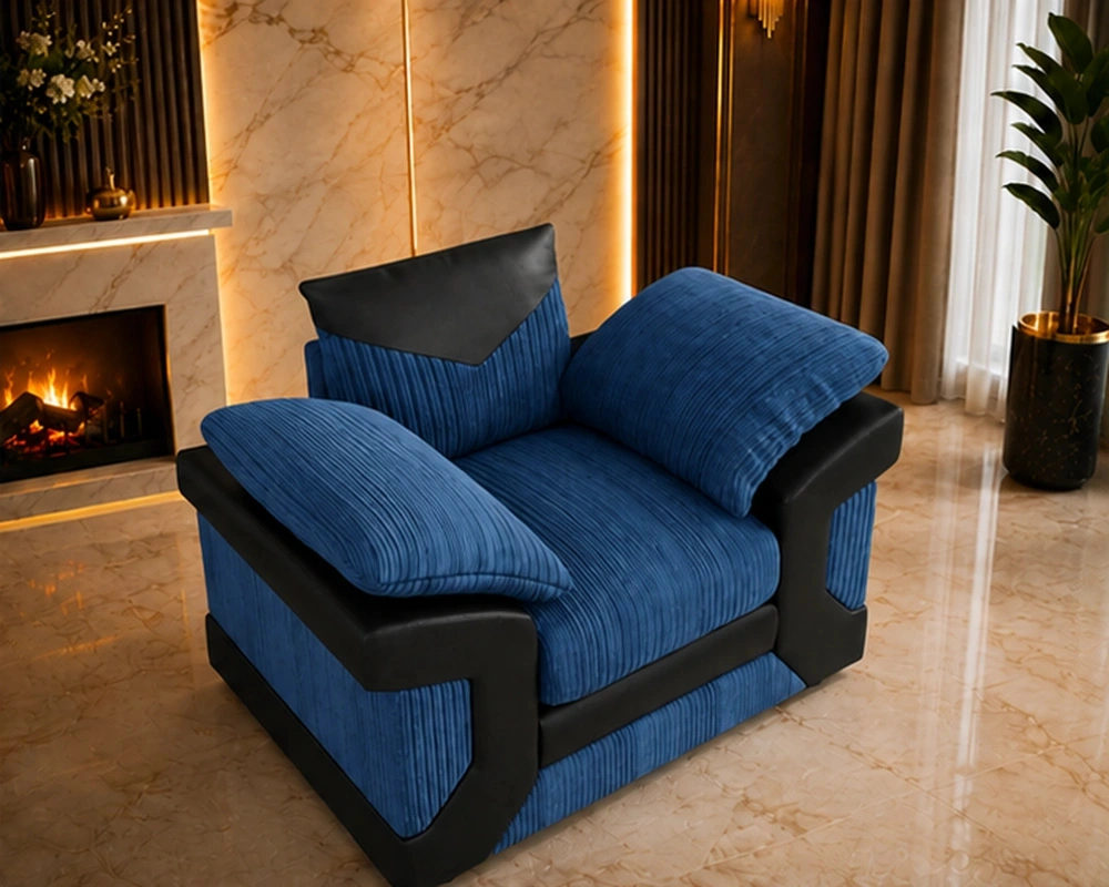 1 Seater Blue Sofa – Elegant Contemporary Lounge Seating with Premium Modern Look - Image 2
