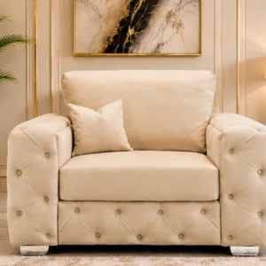 Beige 1 Seater Sofa – Timeless Neutral Style with a Luxurious Feel