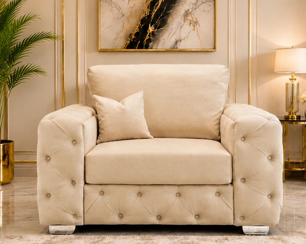 Beige 1 Seater Sofa – Timeless Neutral Style with a Luxurious Feel