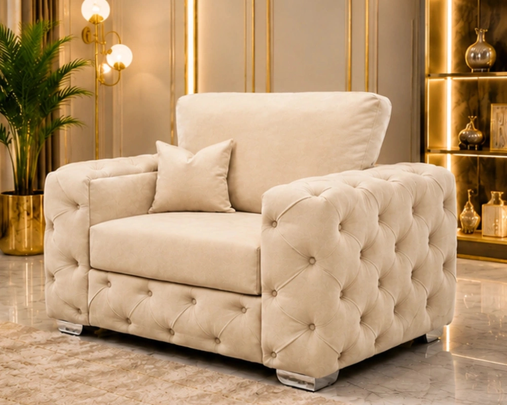 Beige 1 Seater Sofa – Timeless Neutral Style with a Luxurious Feel - Image 2