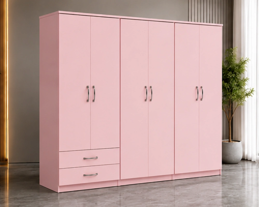 6 Door Large Storage Wardrobe with 2 Bottom Drawers - Image 2