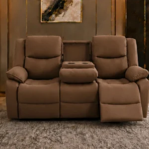 Roma 3 Seater Recliner Sofa Walnut - Luxury 3 Seater Reclining Sofa