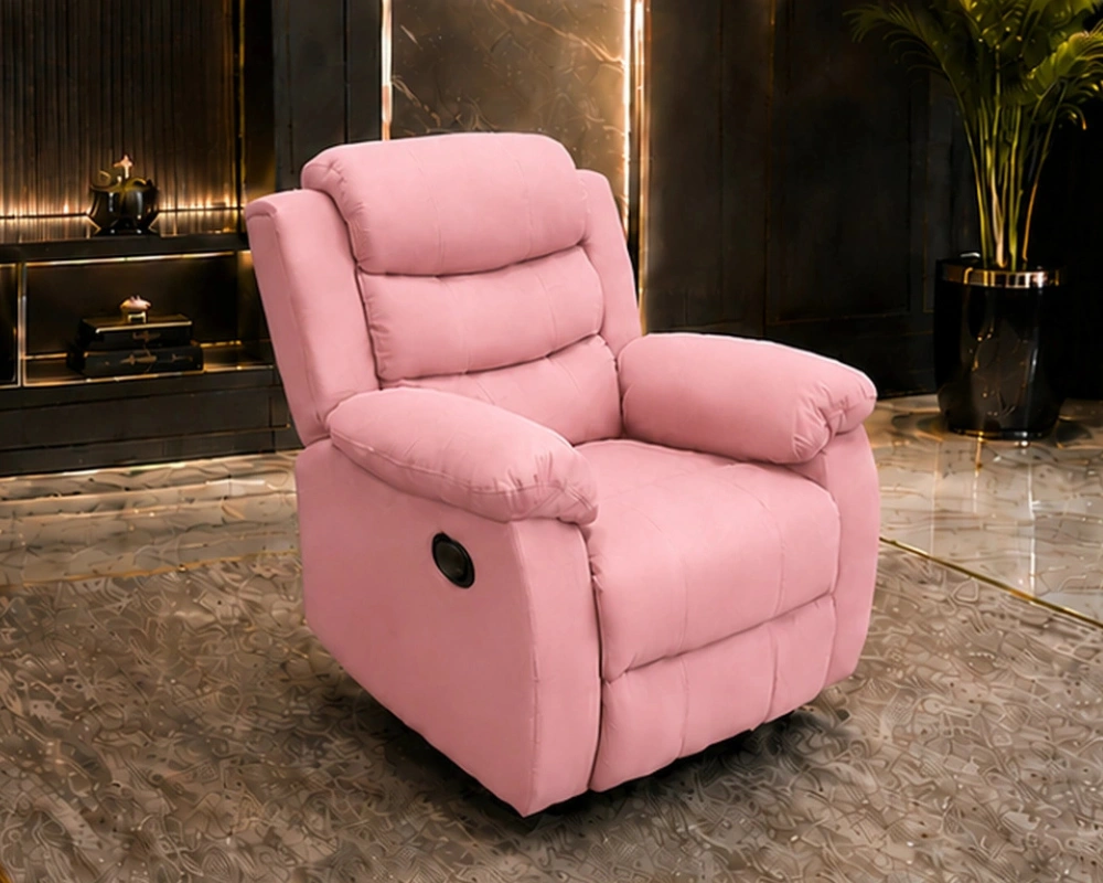 Pink Roma Recliner Chair – Elegant Single Seater Sofa for Modern Homes - Image 2