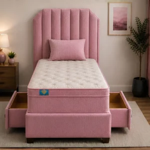 Luxury Blush PinkSingle Divan Bed – Premium Bedroom Collection– Stylish & Sophisticated