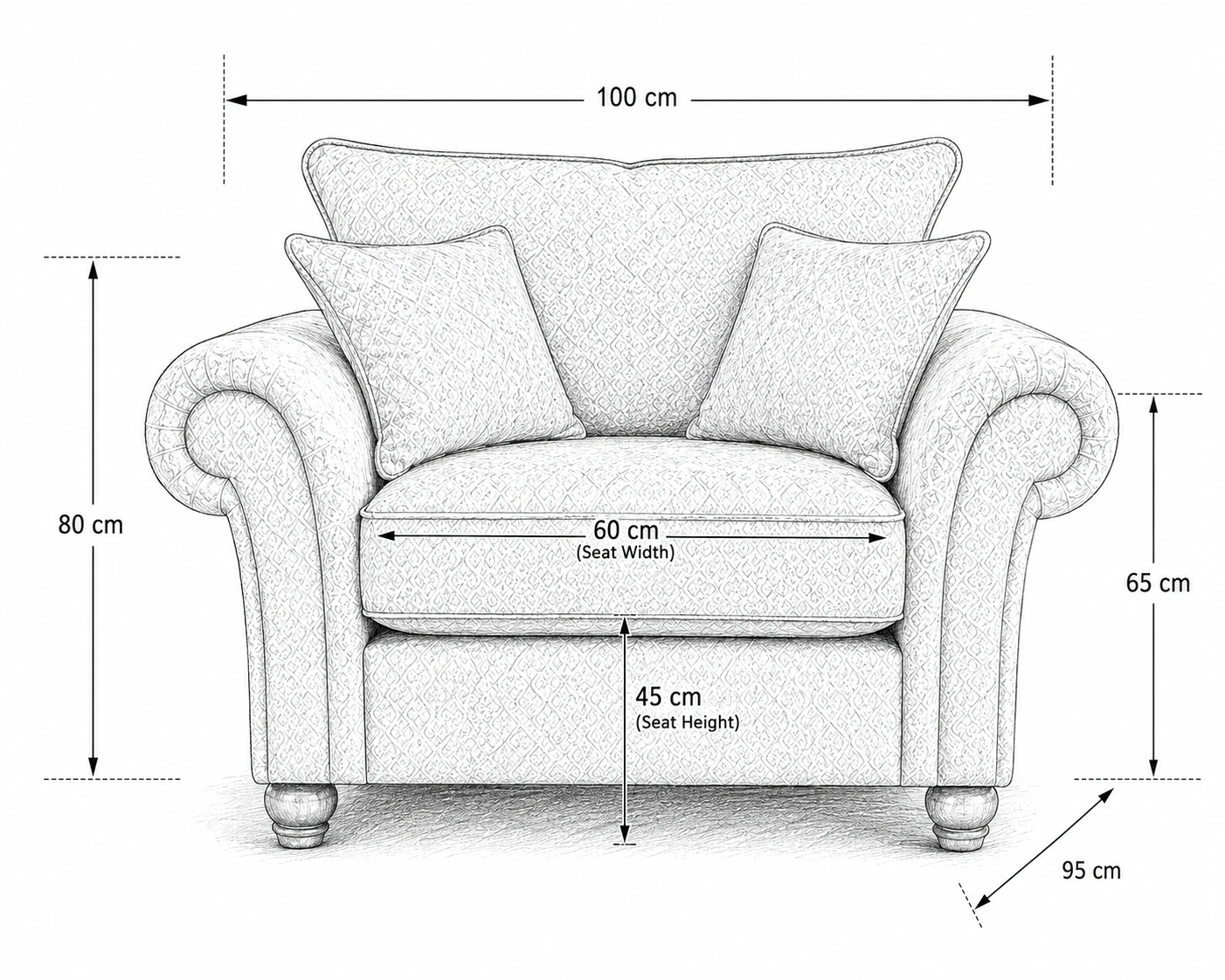 Ashwin 1 Seater Sofa – Elegant Living Room Furniture - Image 5
