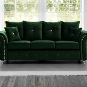 Green Fabric sofa - Ashwin 3 Seater Sofa - Living Room 3 Seater Sofa