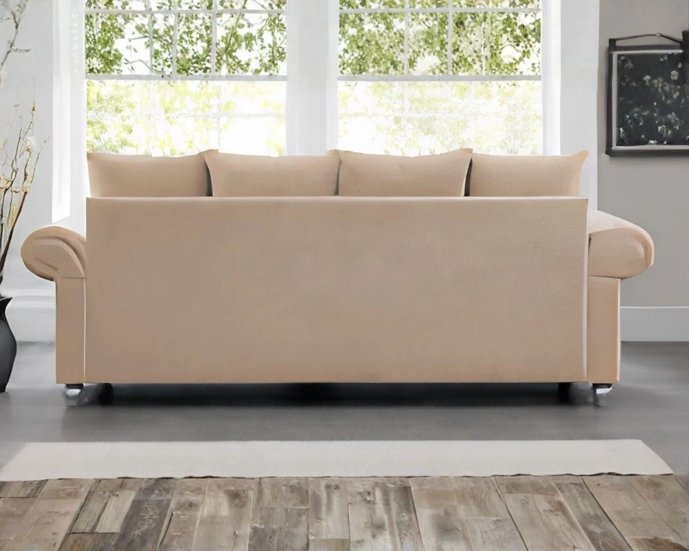 Ashwin Beige Three Seater Sofa - Modern 3 Seater Sofa - Image 3
