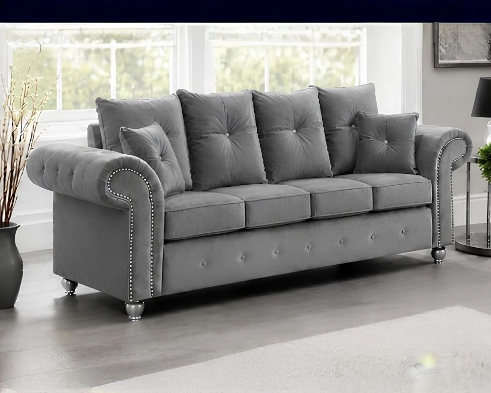 Luxury 3 Seater Sofa - 3 Seater Grey Sofa - Image 2