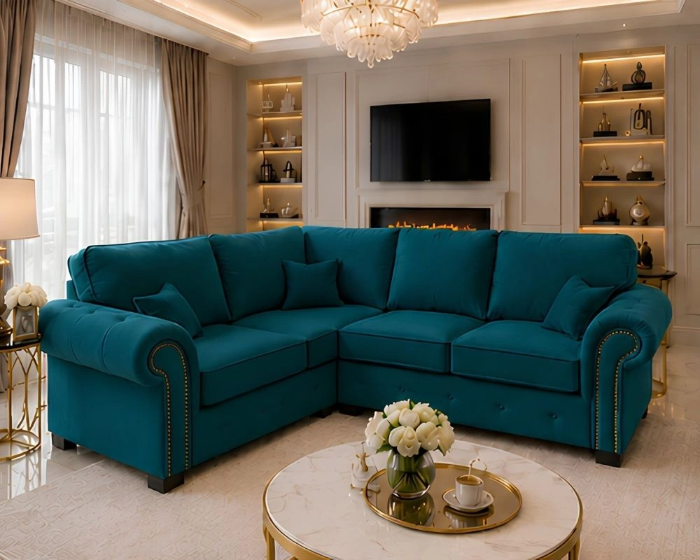 Living Room 4 Seater Sofa - Comfortable 4 Seater Corner Sofa