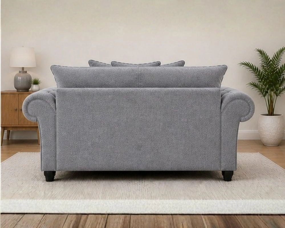 Living Room 2 Ashwin Grey Seater Sofa - Image 3