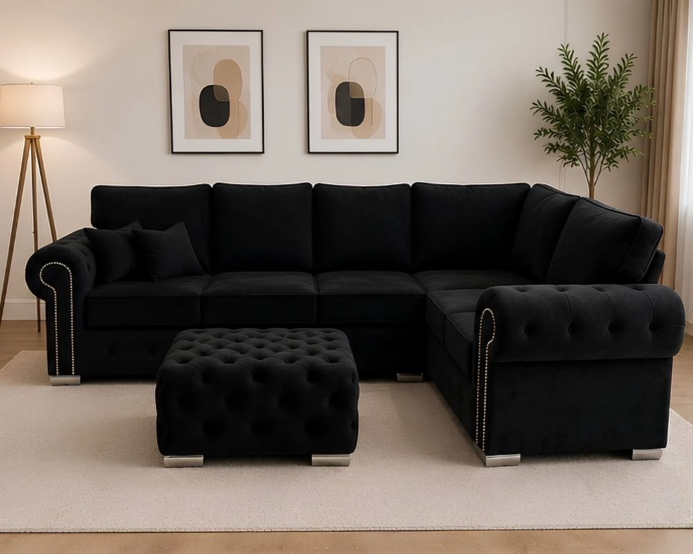Ashwin 6 Seater Corner Sofa - Luxury Living Verona Corner Sofa - Elegant Verona L Shape Sofa - Image 2