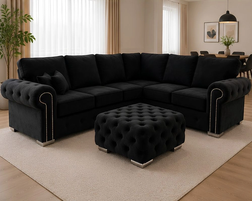 Ashwin 6 Seater Corner Sofa - Luxury Living Verona Corner Sofa - Elegant Verona L Shape Sofa