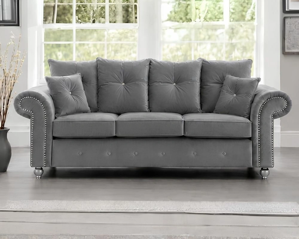 Luxury 3 Seater Sofa - 3 Seater Grey Sofa