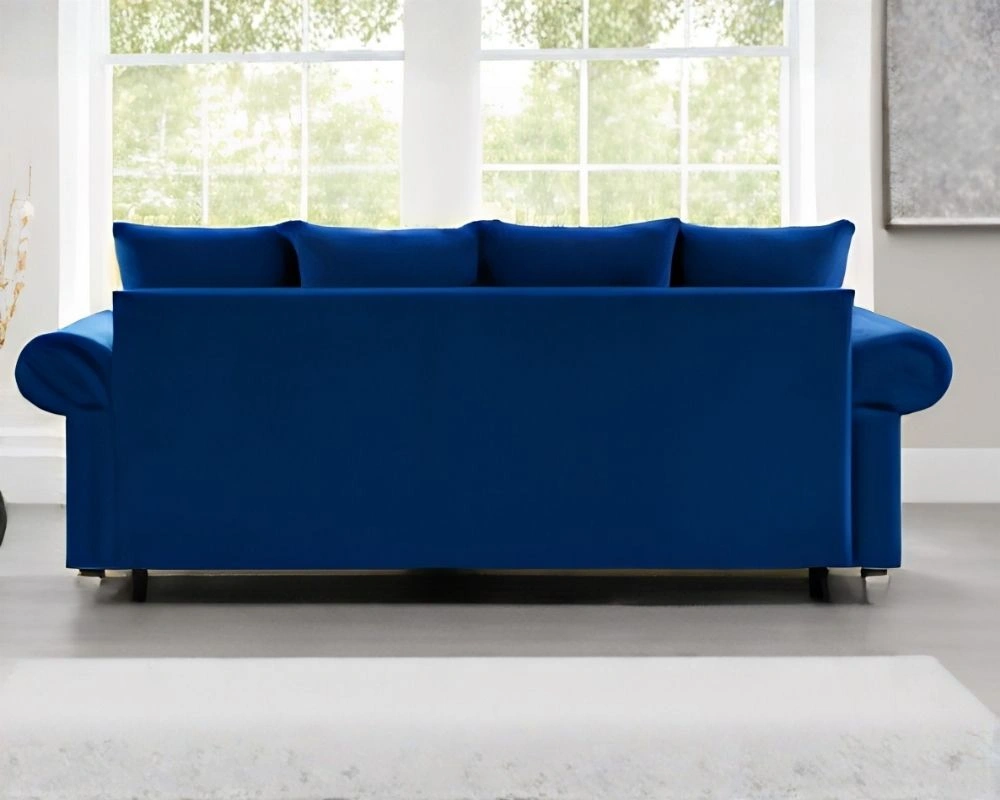 Blue Fabric 3 Seater Ashwin Sofa - Image 4