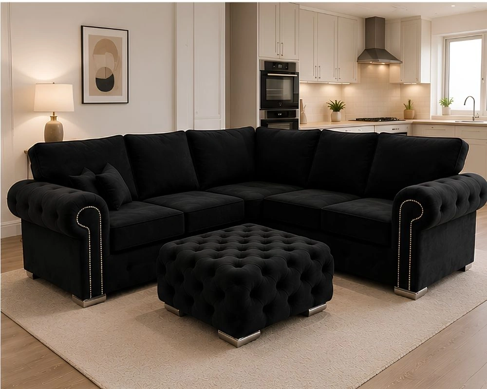 Ashwin 6 Seater Corner Sofa - Luxury Living Verona Corner Sofa - Elegant Verona L Shape Sofa - Image 4