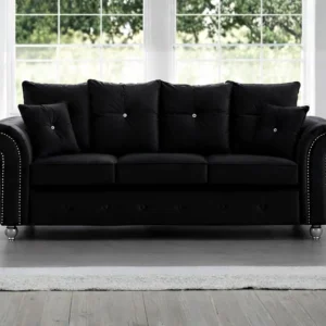 Black Three Seater Sofa - Elegant 3 Seater Sofa