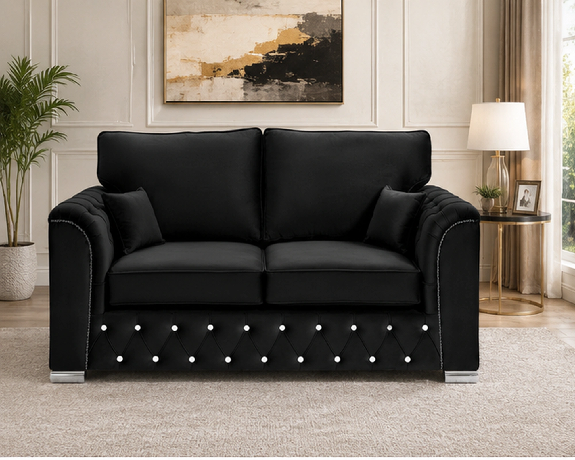 Elegant Quilted Sofa – Comfortable 2 Seater Design Luxury 2 Seater Chesterfield Sofa – Classic Style