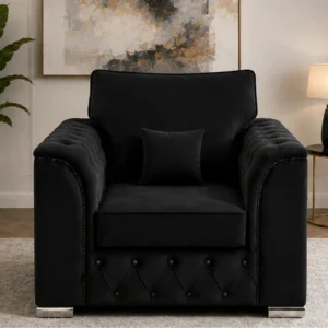 Elite Tufted 1 Seater Sofa Crown Luxury 1 Seater Sofa