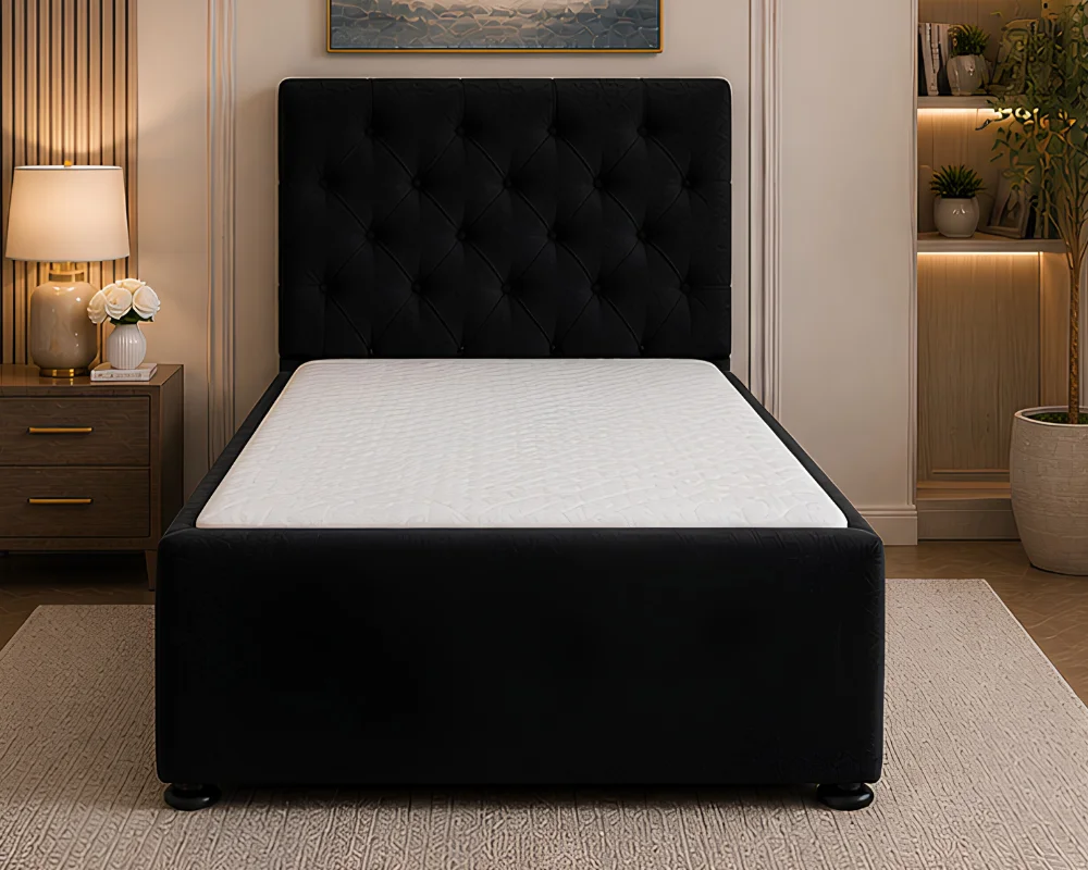 Single Ottoman Divan Style Bed with Mattress - Elegant Single Ottoman Storage Bed - Image 2