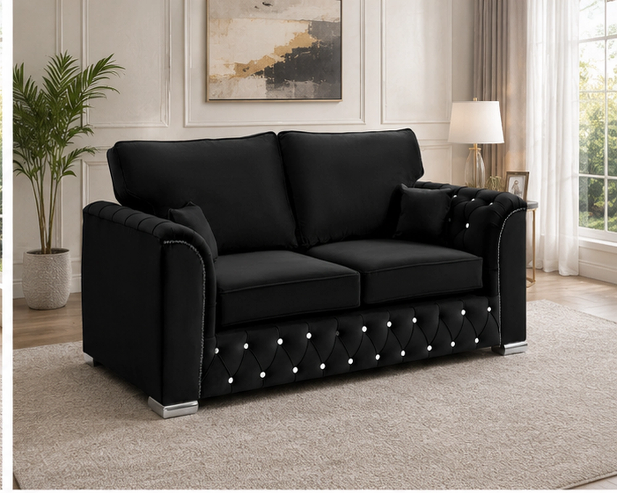 Elegant Quilted Sofa – Comfortable 2 Seater Design Luxury 2 Seater Chesterfield Sofa – Classic Style - Image 2