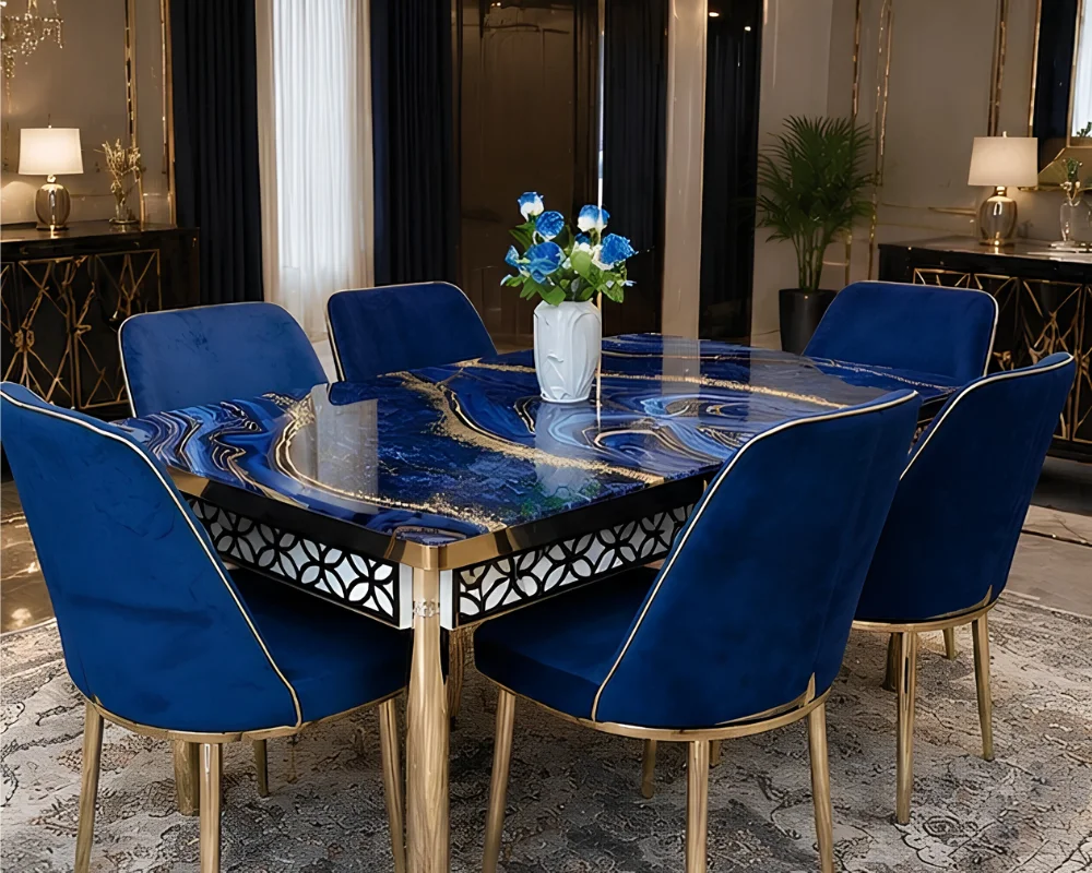 Dining Table with 6 Chairs Set – Stylish Furniture Set for Family Dining - Guests and Everyday Home Use - Image 2