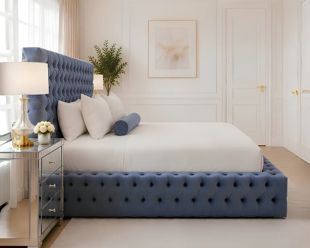 Ocean Blue Grandeur – Premium Super King Ambassador Bed with mattress - Image 3