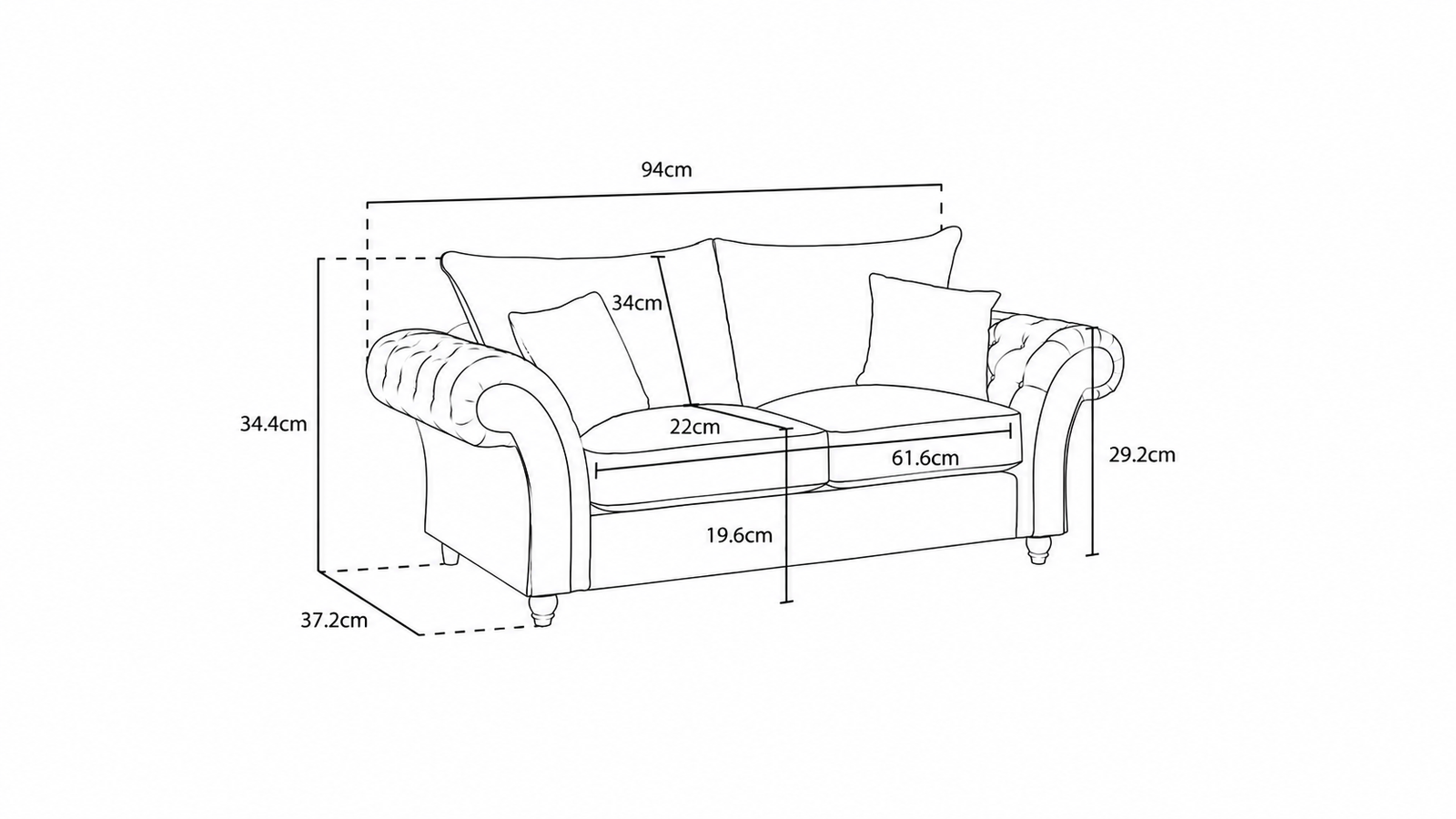Chocolate Brown 2 Seater Chesterfield Sofa – Classic Tufted Luxury Sofa - Image 4