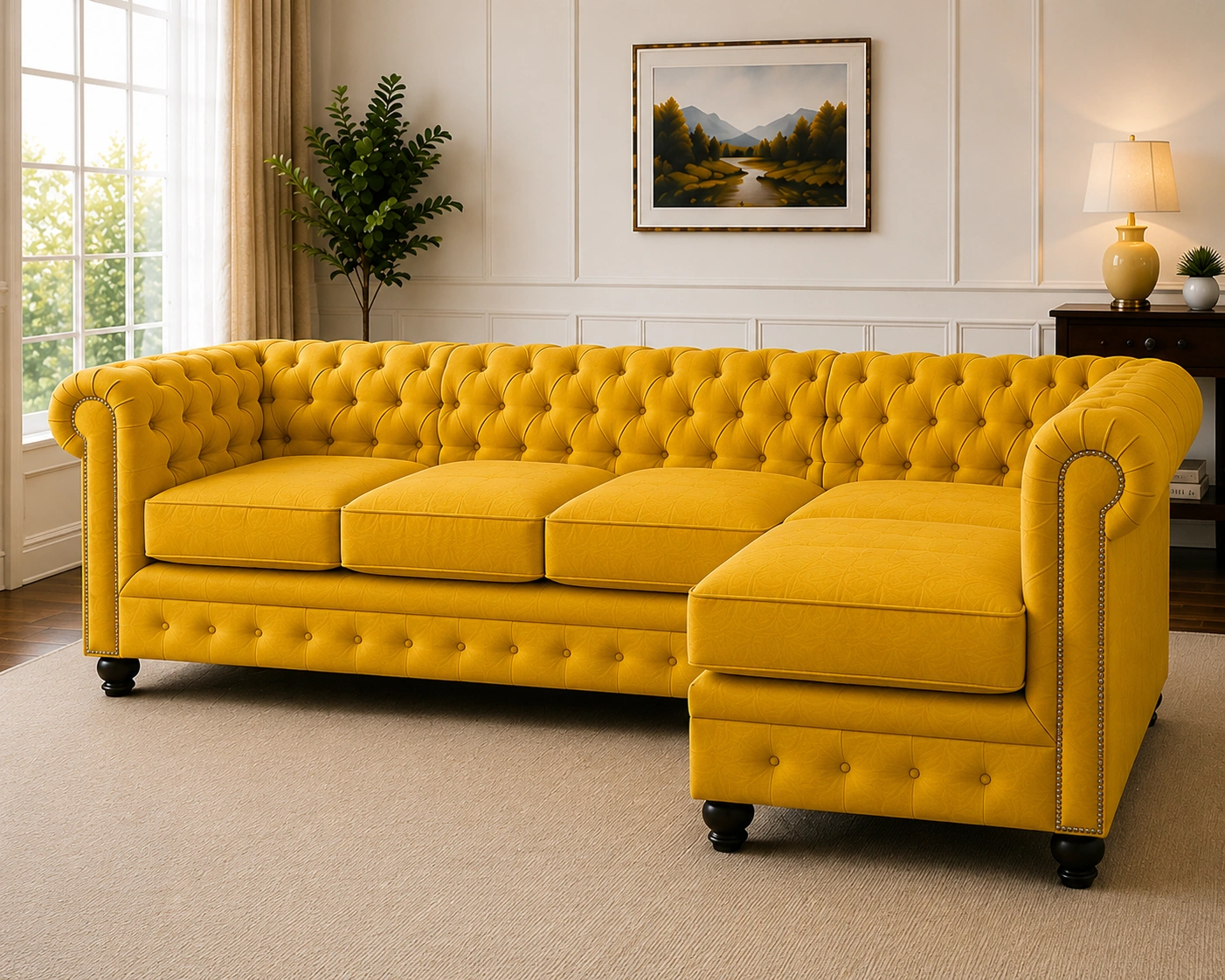 Chesterfield 5 Seater Corner Sofa - Chesterfield Family Corner Sofa – Premium 5 Seater