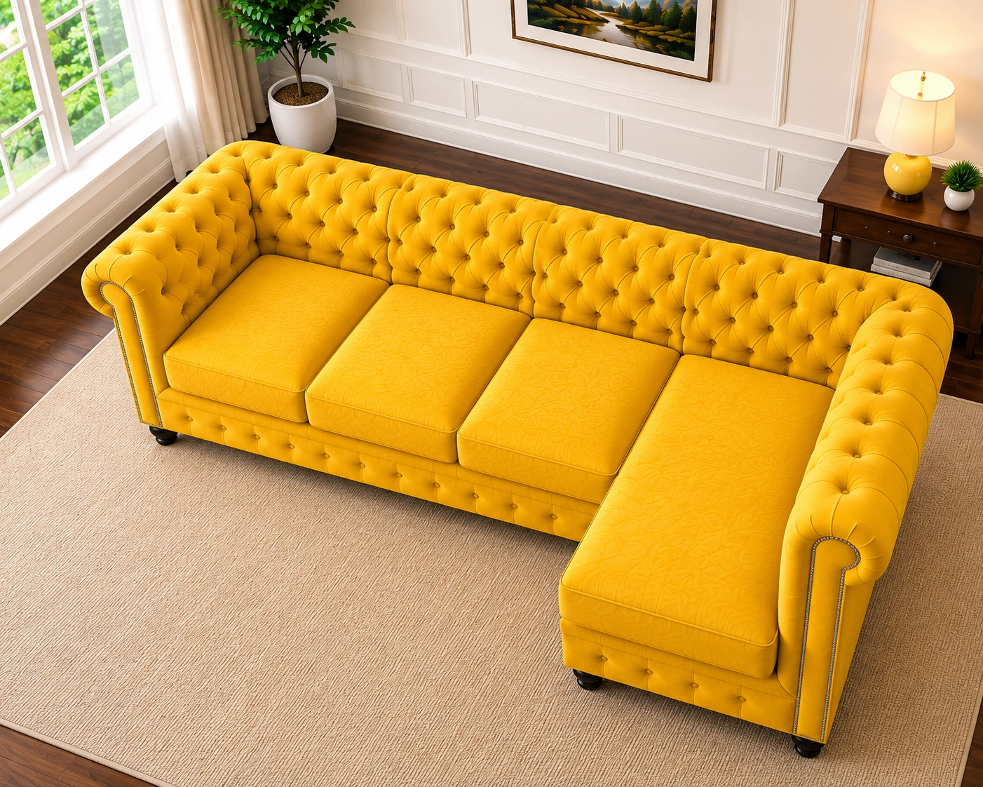 Chesterfield 5 Seater Corner Sofa - Chesterfield Family Corner Sofa – Premium 5 Seater - Image 3