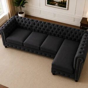 Chesterfield Luxury 5 Seater Sofa - Chesterfield Modern Family Sofa – Elegant 5 Seater Corner