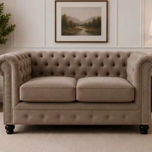 Chesterfield Two Seater Fabric Sofa