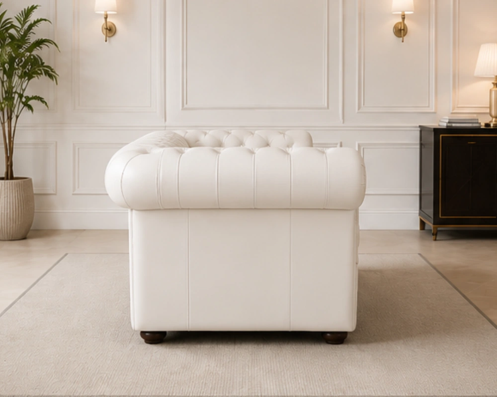 Premium Chesterfield 3-Seater Sofa - Classic Chesterfield Leather Couch - Image 3