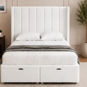 Luxury Double Size Ottoman Bed with Mattress - 160 × 200 cm Double Gas Lift Storage Bed