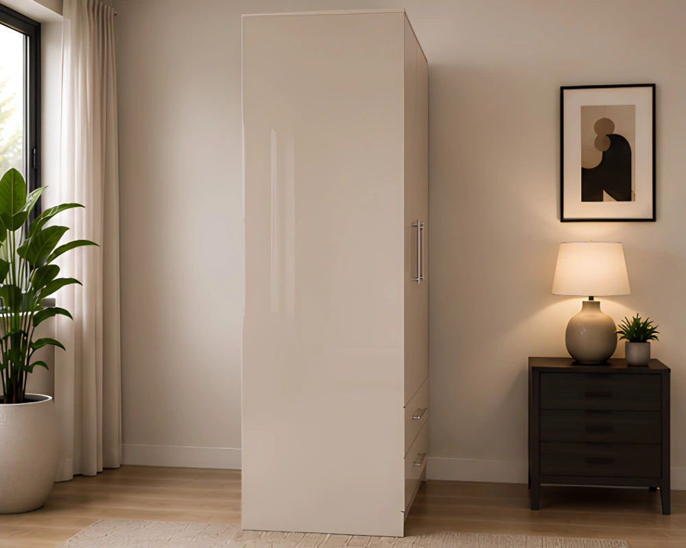 Modern 3 Door Wardrobe with 2 Spacious Drawers - Contemporary Bedroom Storage Cabinet - Image 3