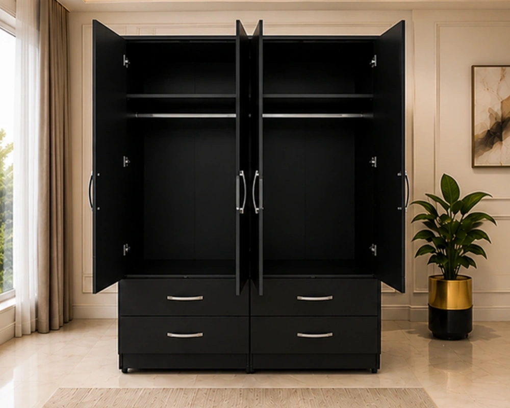 Large 4 Door 4 Drawer Wardrobe – Premium Bedroom Clothes Storage Cabinet with Functional Design - Image 4