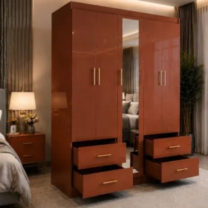 5 Door Bedroom Wardrobe with Mirror & Drawers | Contemporary Storage Furniture
