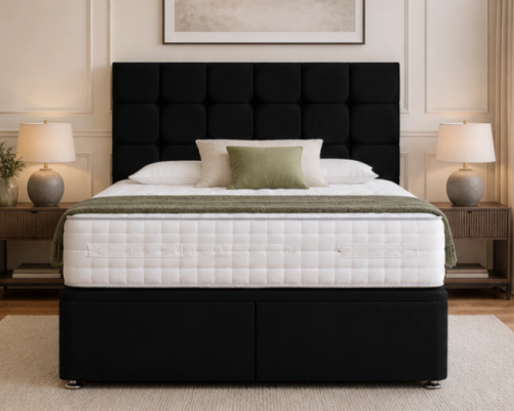 Storage King Size Divan Bed – King Size Bed with Mattress and Storage Drawers